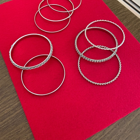 Eight stackable silver bangles - Picture 1 of 2